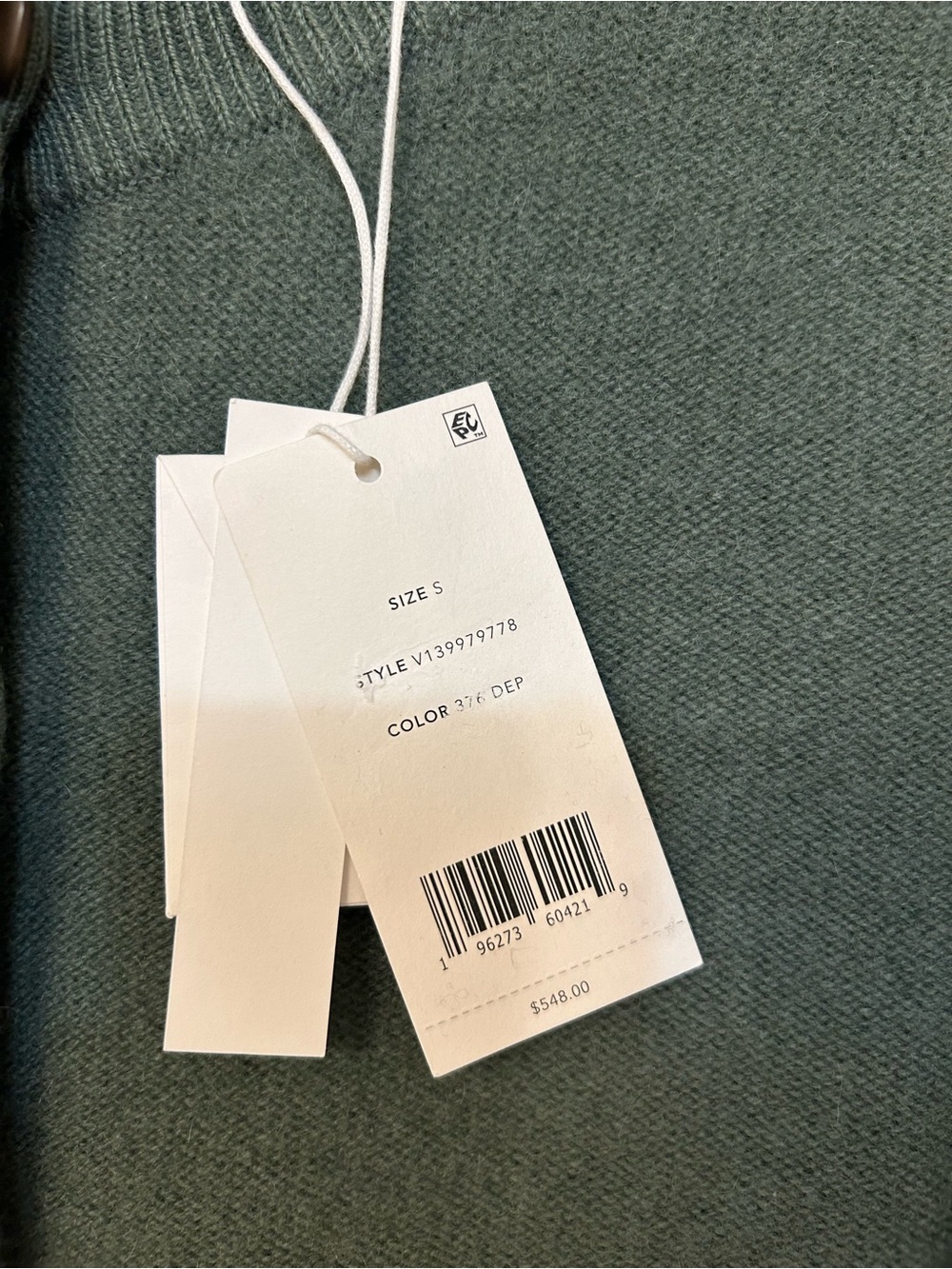 Vince Plush Cashmere Shrunken Cardigan in Deep Patina Size S - Picture 8 of 9